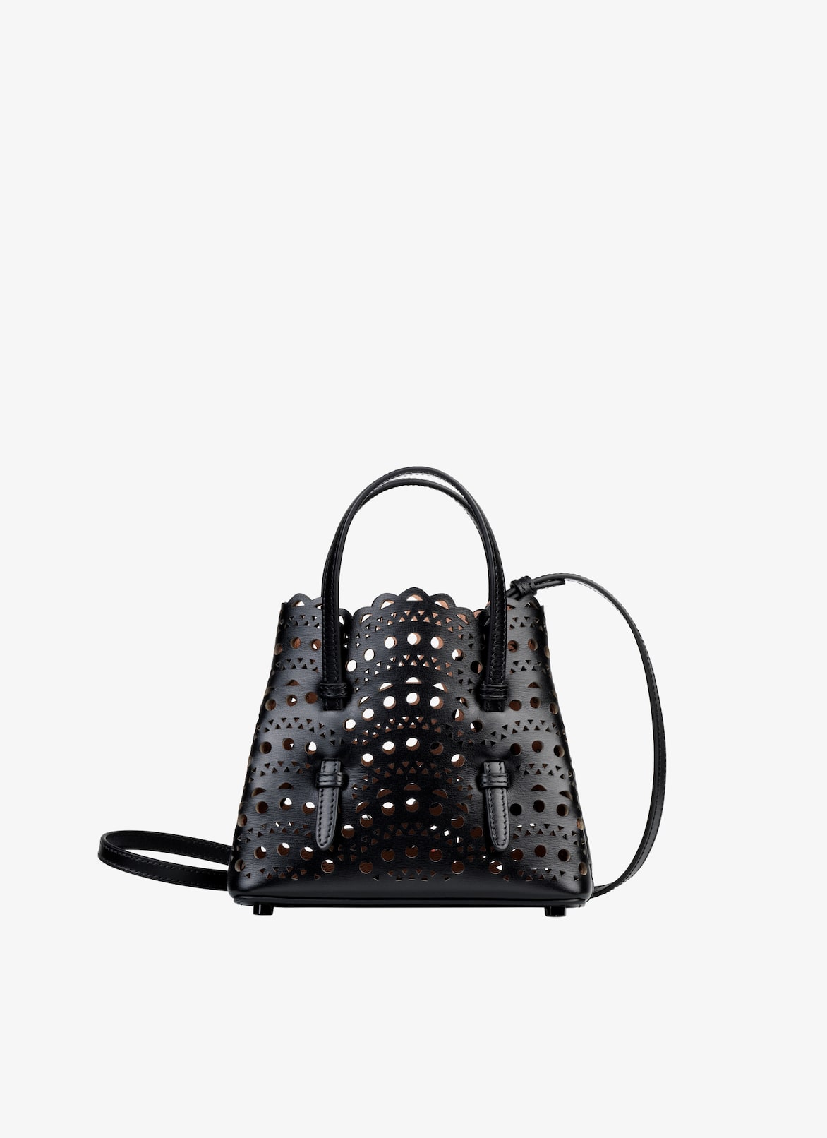 Mina 16 bag in vienne wave calfskin ALAÏA BLACK MINA 16 BAG IN VIENNE WAVE CALFSKIN
